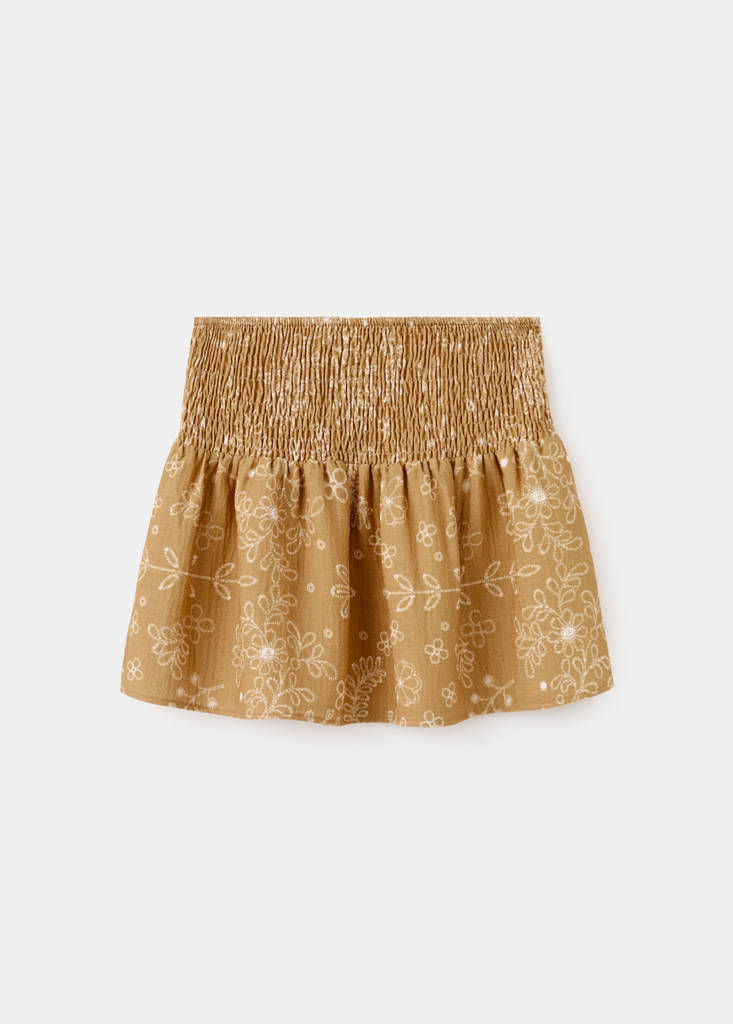 Printed short skirt — Mustard