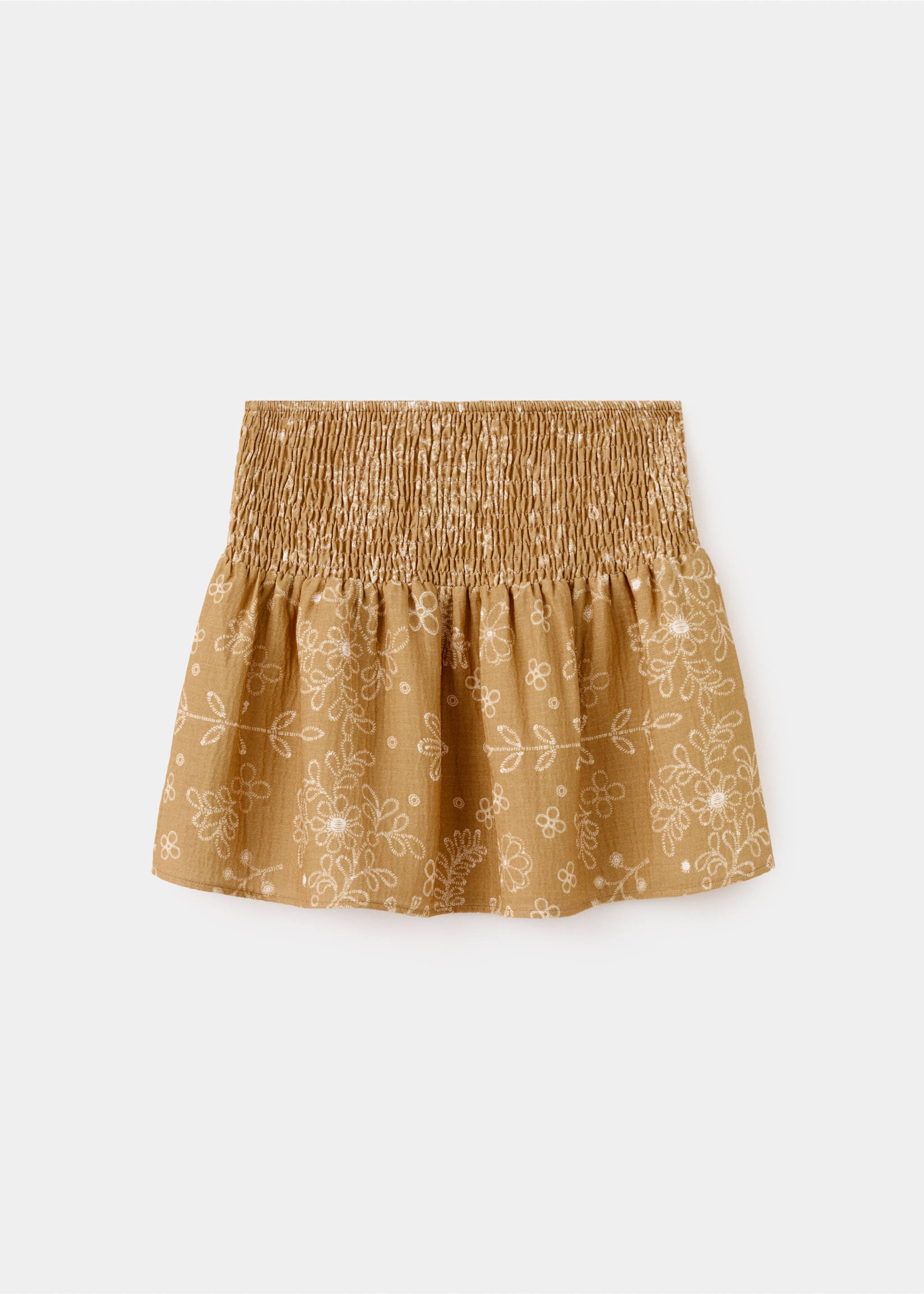 Falda corta estampada - Artículo sin modelo, Mostaza. Ref: 27054419-00.