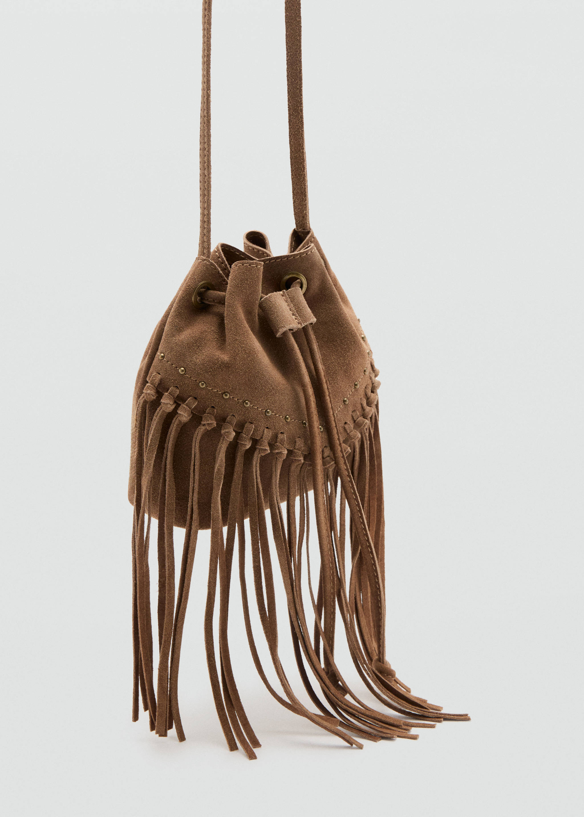 Fringed suede bag - Medium plane