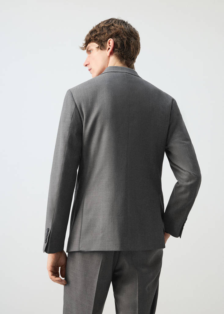 Ricardo regular fit double-breasted suit jacket — Grey