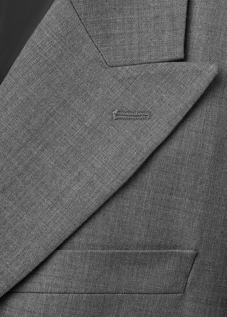 Ricardo regular fit double-breasted suit jacket — Grey