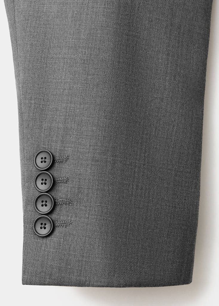 Ricardo regular fit double-breasted suit jacket — Grey