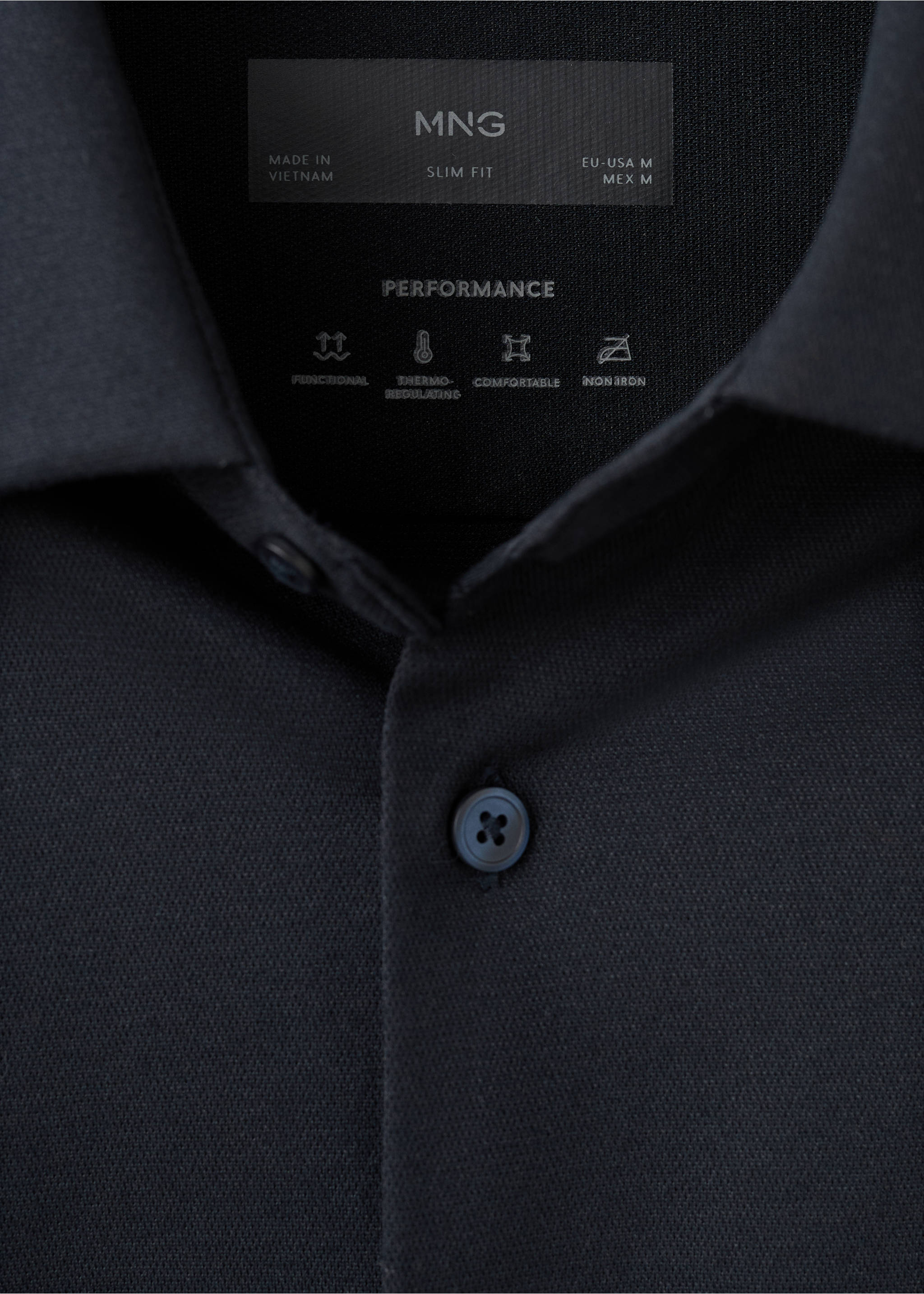 Рубашка приталенного кроя из хлопка comfort stretch non-iron - Деталь изделия 8, Глубокий темно-синий. Ref: 27054422-00.