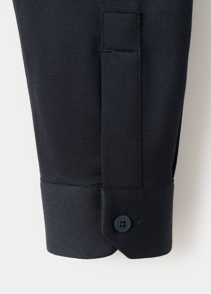 Slim fit comfort stretch non-iron cotton shirt — Navy