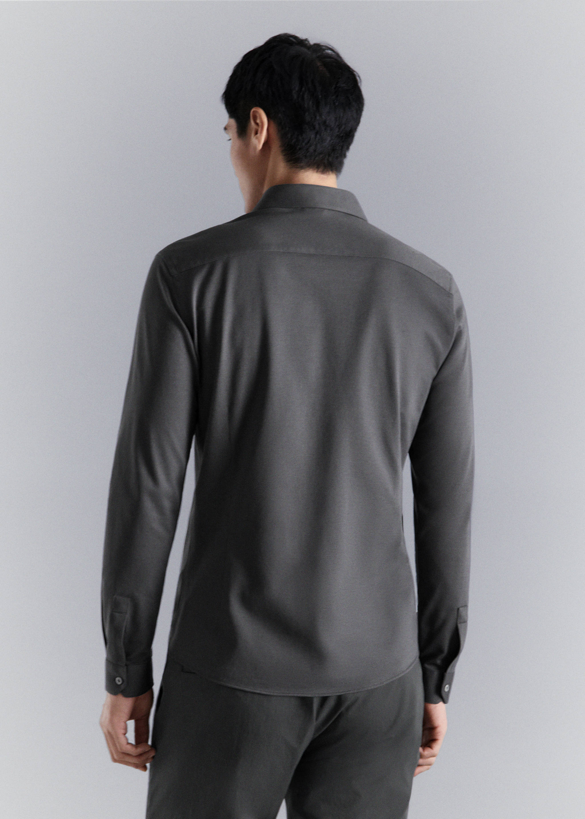 Slim fit comfort stretch non-iron cotton shirt - Reverse of the article