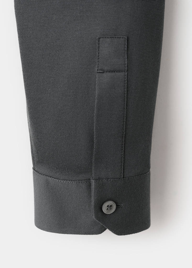 Slim fit comfort stretch non-iron cotton shirt — Charcoal