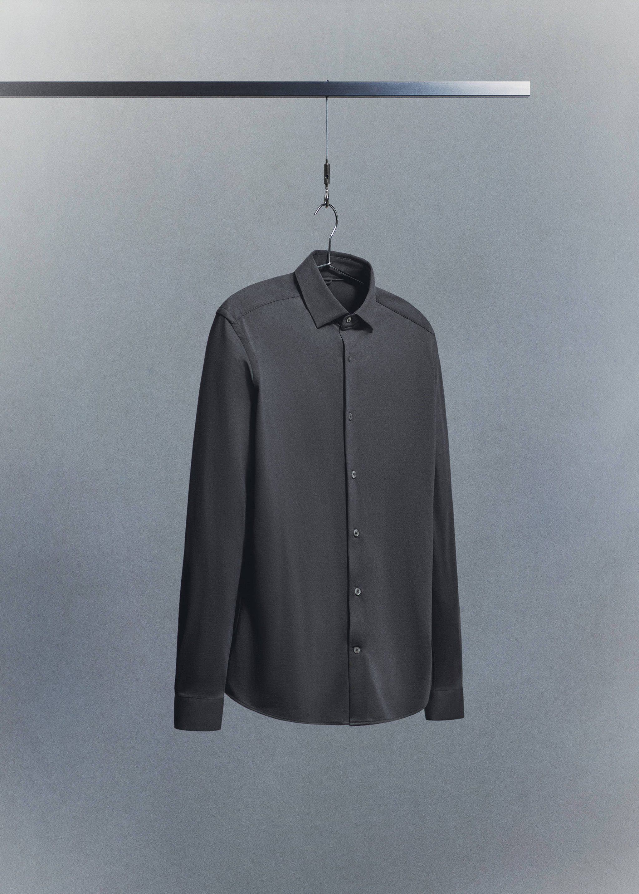 Slim fit comfort stretch non-iron cotton shirt - Details of the article 9