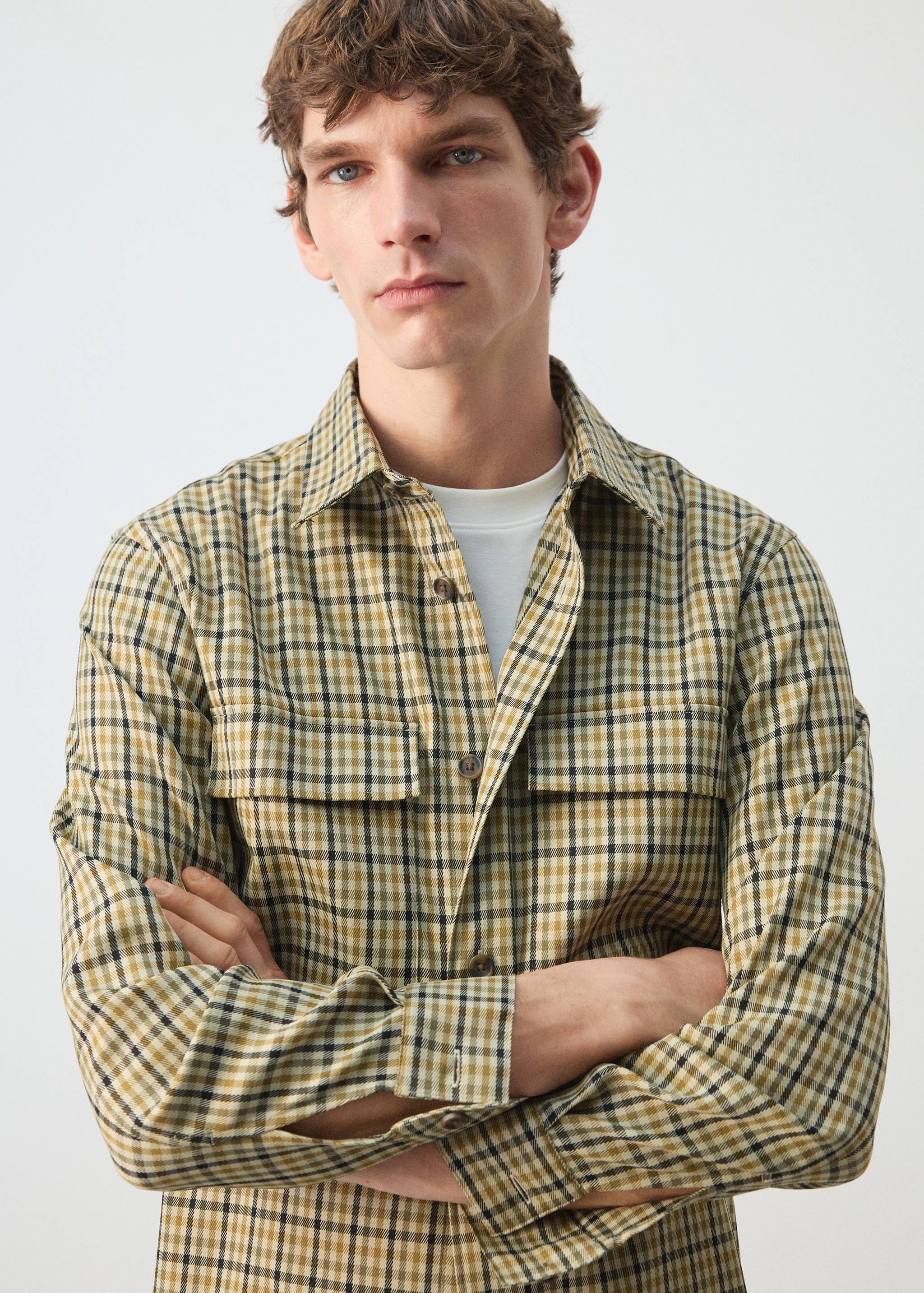 Куртка в клетку с застежкой на пуговицы - Деталь изделия 1