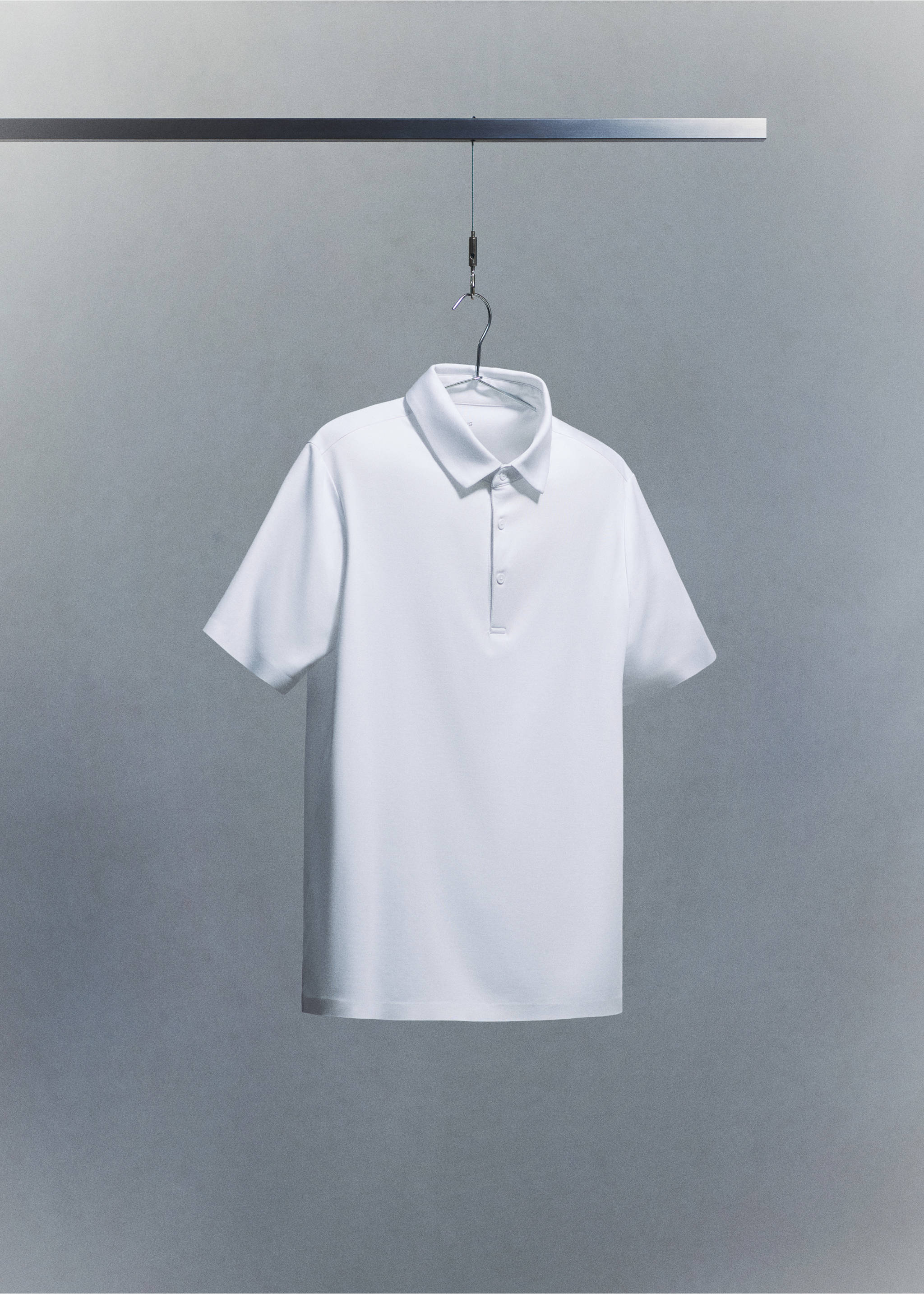 Comfort stretch Coolmax ® polo - Details of the article 9, White. Ref: 27054425-00.