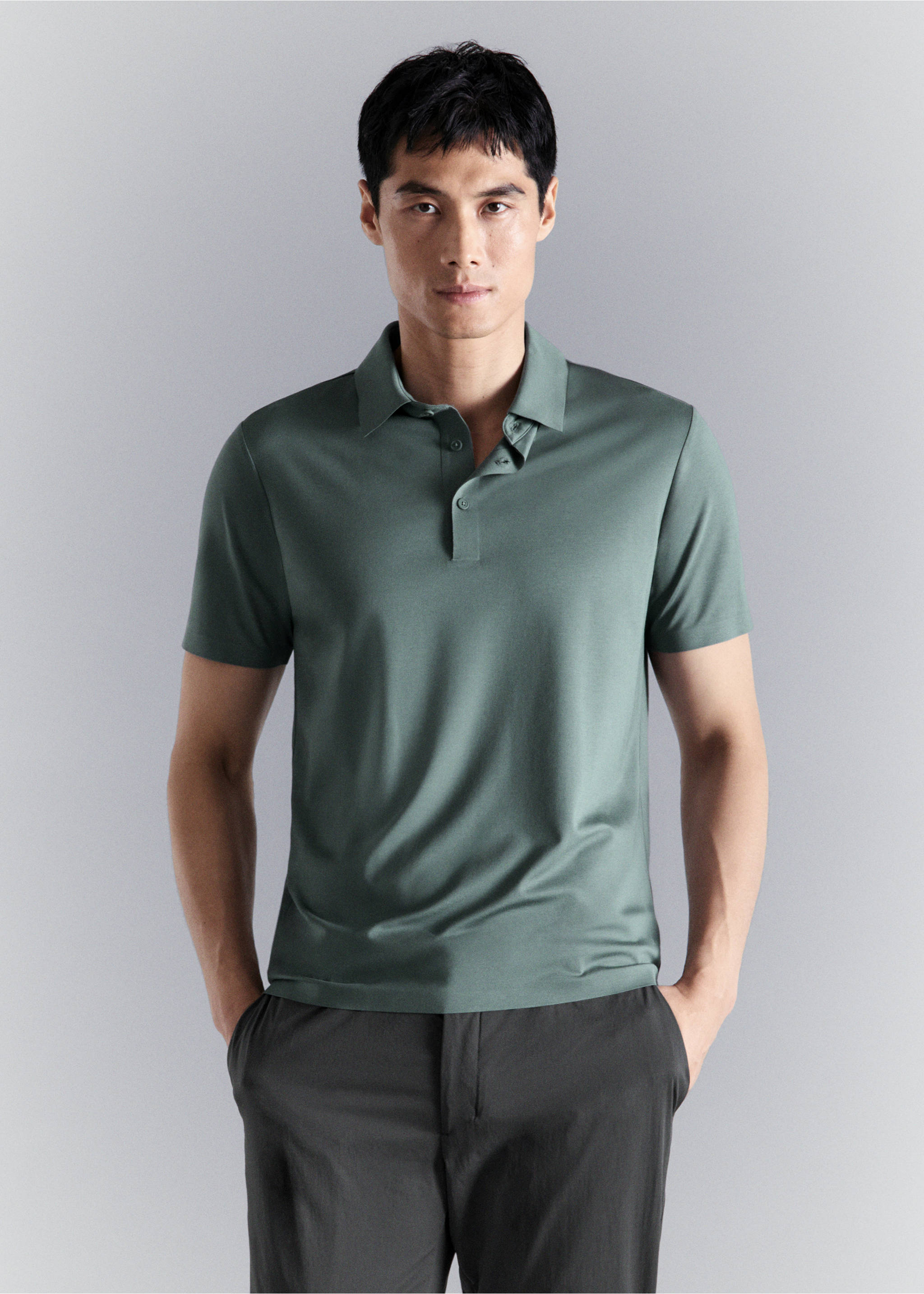 Comfort stretch Coolmax ® polo - Medium plane, Forest Green. Ref: 27054425-00.
