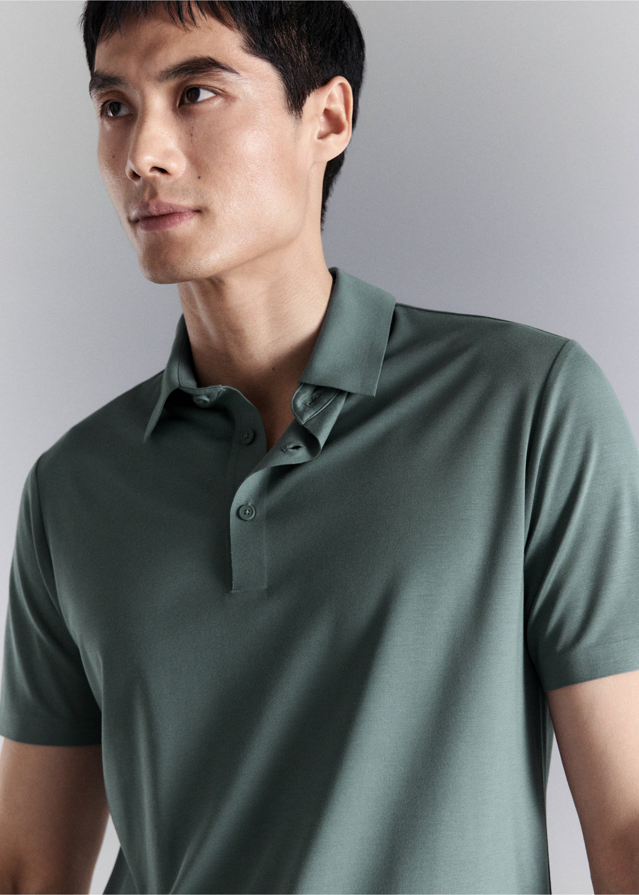 Comfort stretch Coolmax ® polo - Details of the article 1, Forest Green. Ref: 27054425-00.