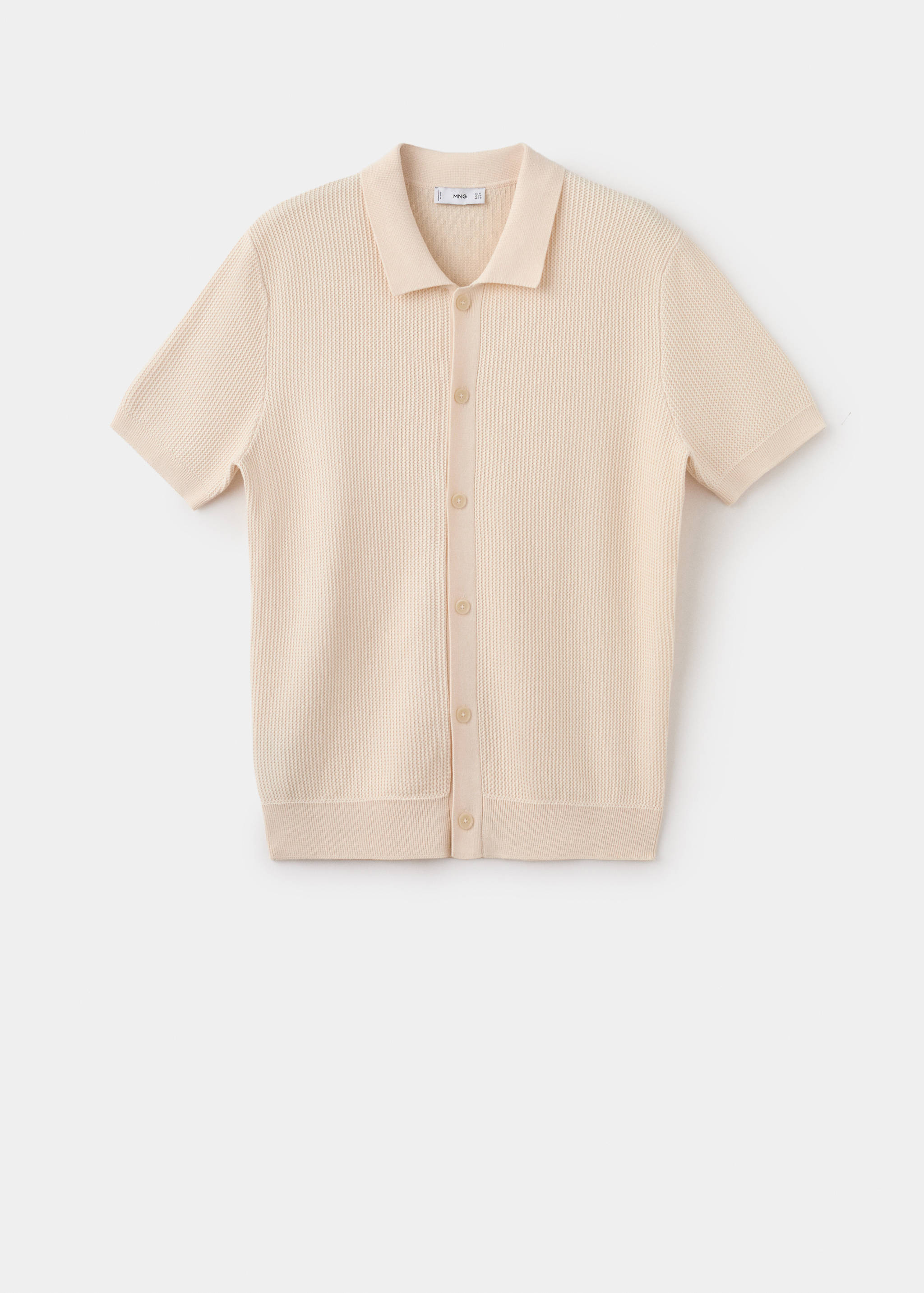 100% cotton structured knit polo with buttons - Article without model