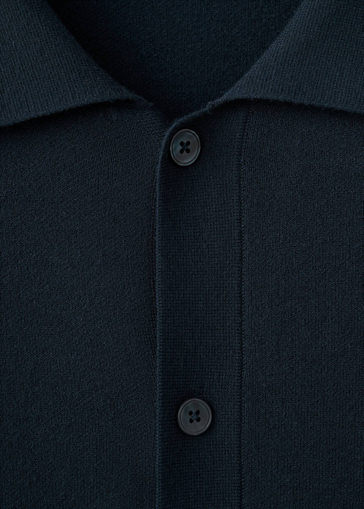 Fine knit comfort stretch cardigan — Navy