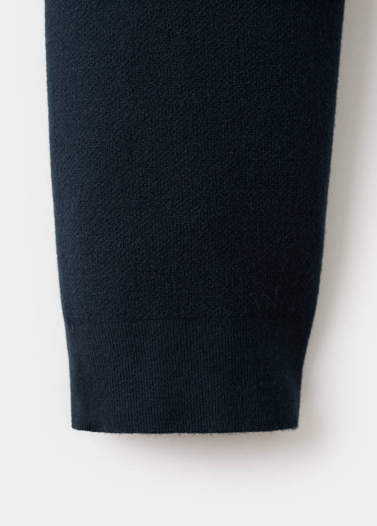 Fine knit comfort stretch cardigan — Navy