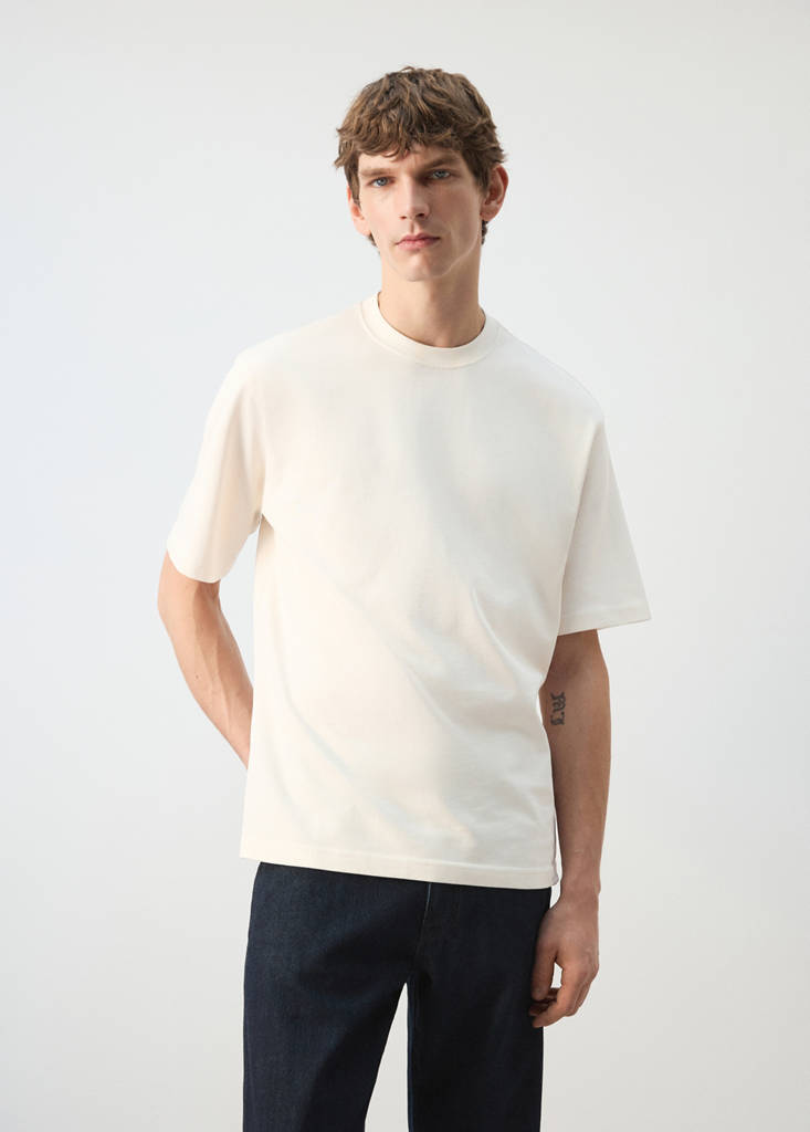 Heavy weight relaxed fit T-shirt — Ecru