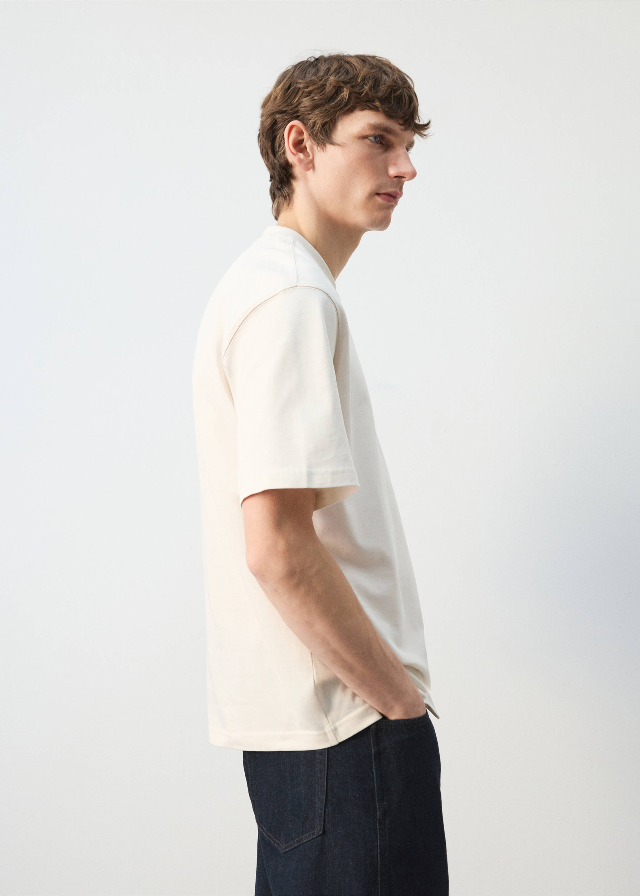 Футболка heavy weight relaxed fit - Деталь изделия 2, Экрю. Ref: 27054430-00.