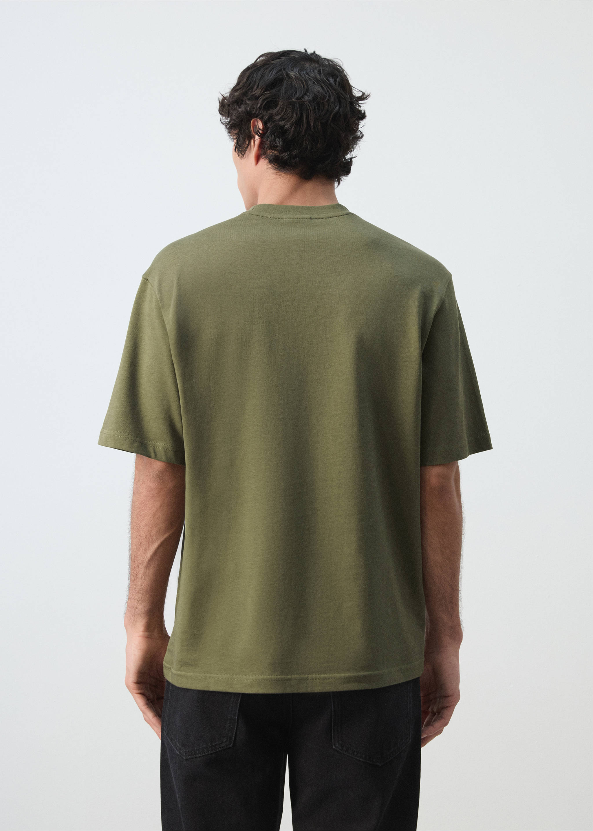 Camiseta heavy weight relaxed fit - Reverso del artículo, Verde oscuro. Ref: 27054430-00.