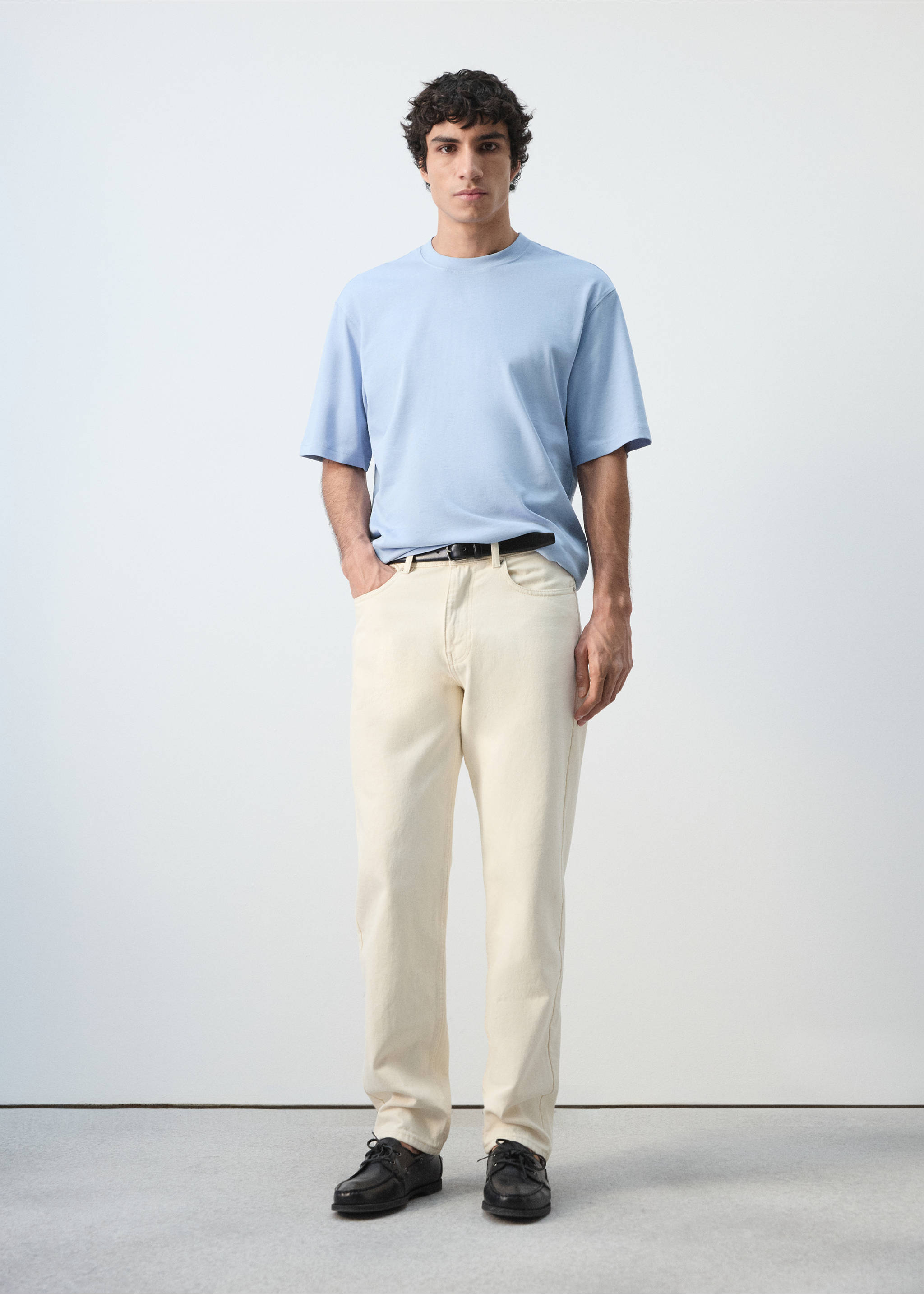 Camiseta heavy weight relaxed fit - Plano general, Azul celeste. Ref: 27054430-00.