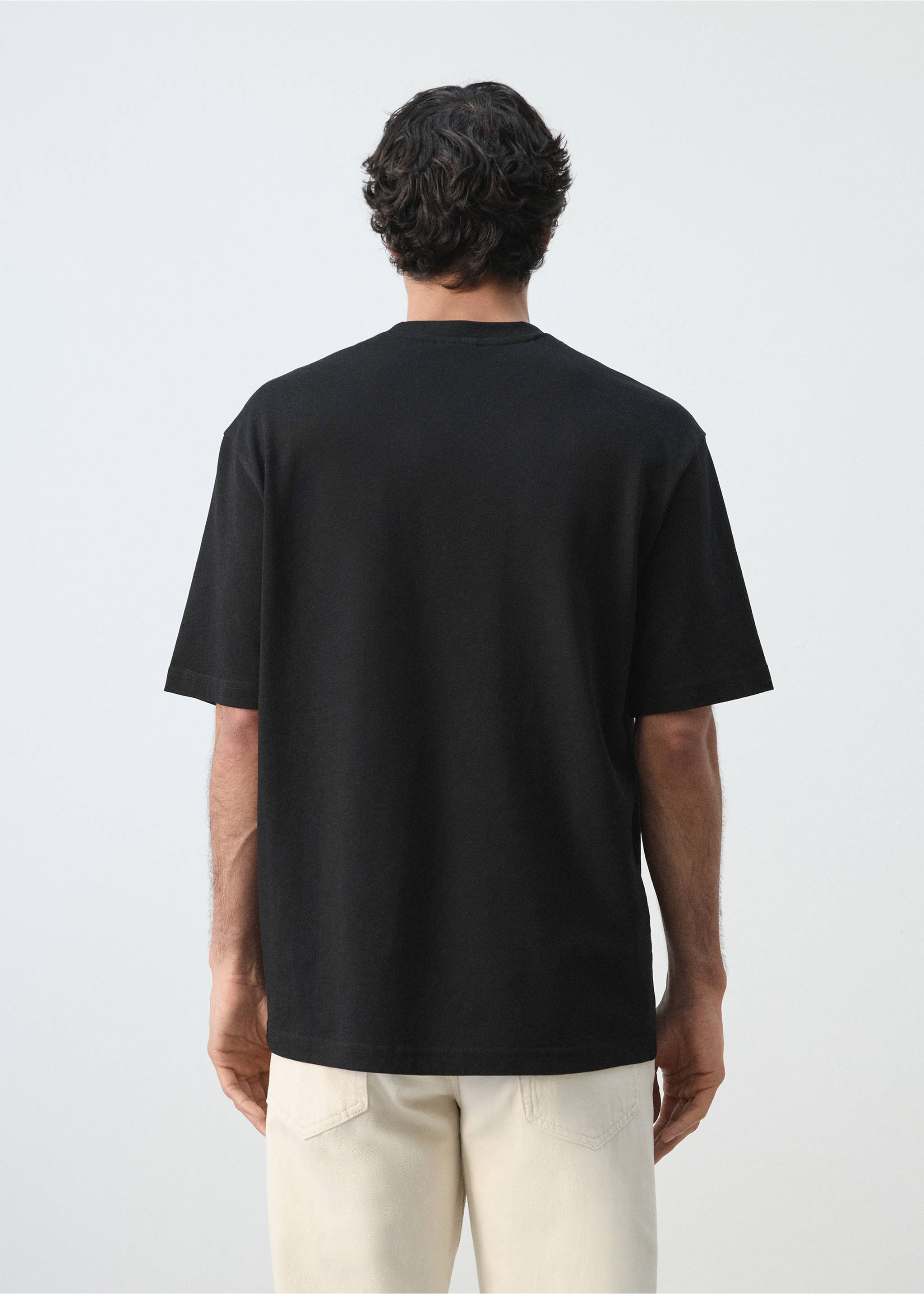 Camiseta heavy weight relaxed fit - Reverso del artículo, Negro. Ref: 27054430-00.