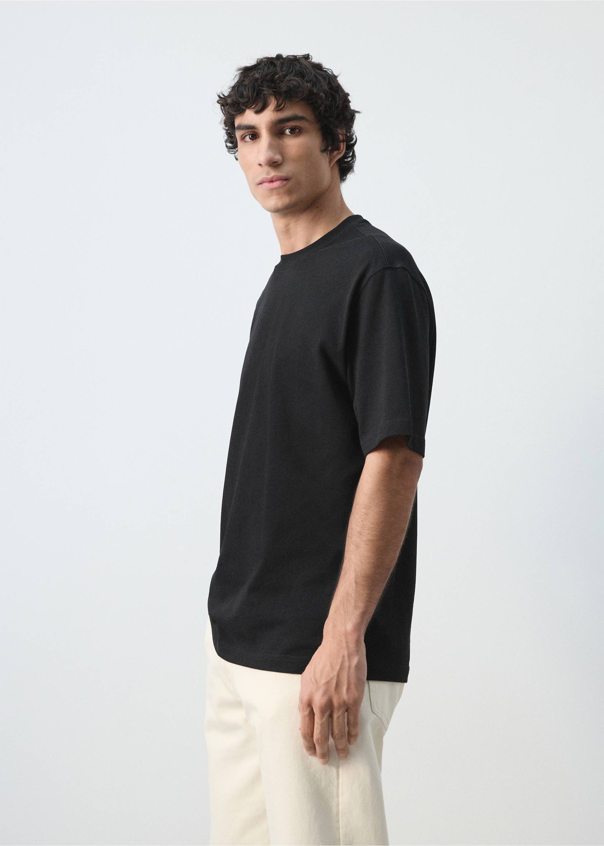 Camiseta heavy weight relaxed fit - Detalle del artículo 2, Negro. Ref: 27054430-00.