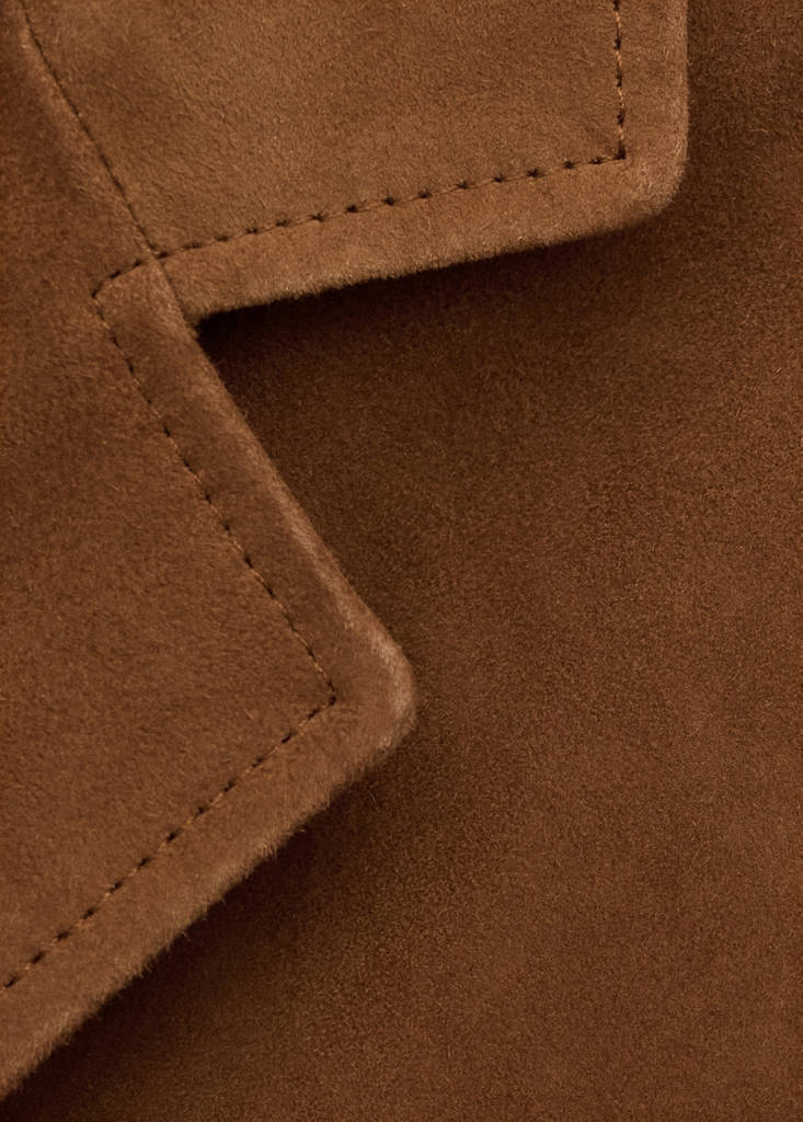 Straight blazer with front stitching — Tobacco Brown