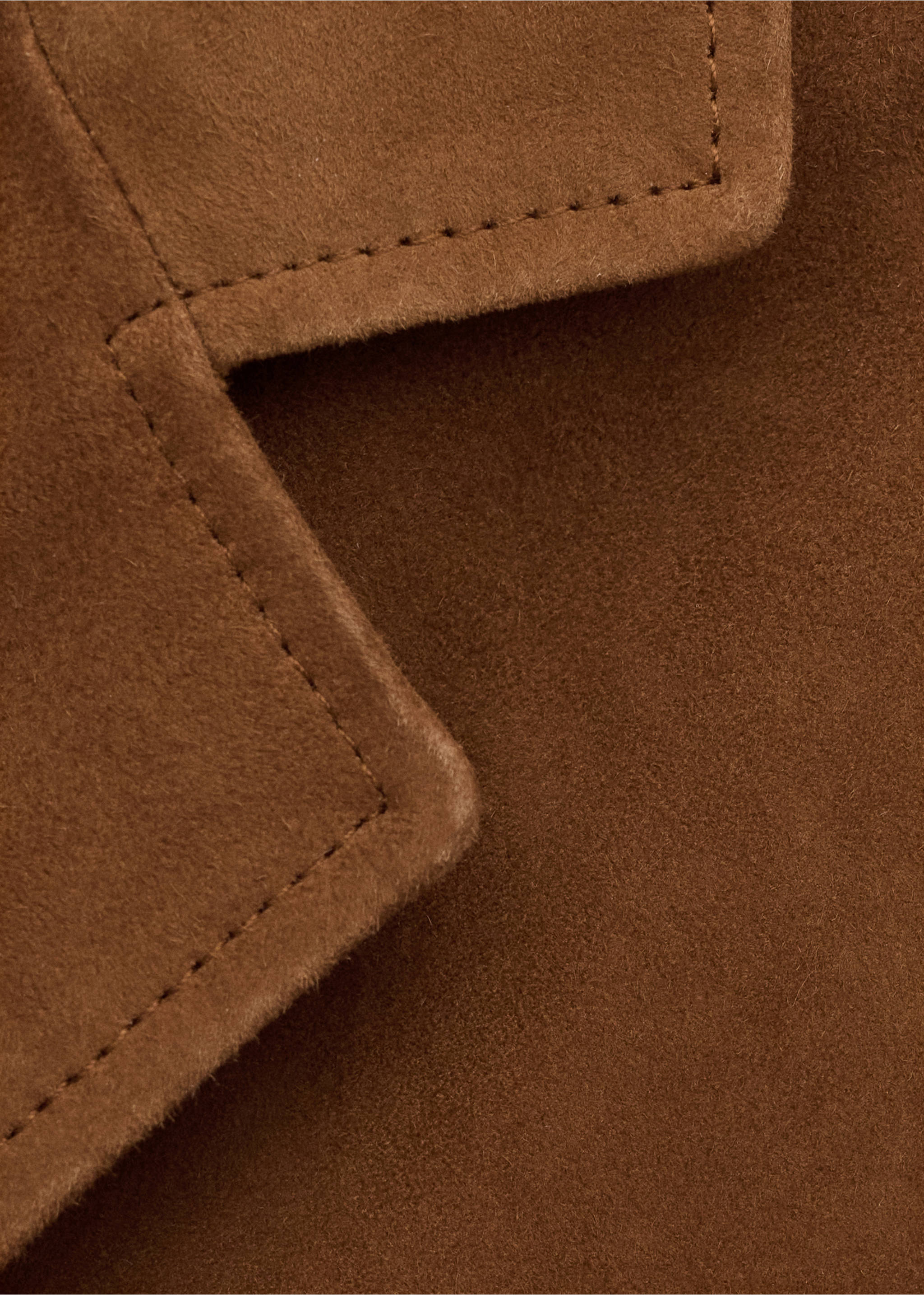 Straight blazer with front stitching - Details of the article 8, Tobacco Brown. Ref: 27054432-00.