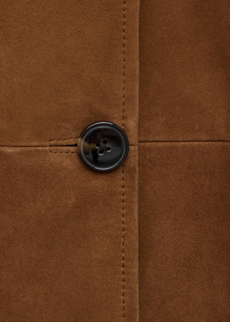 Straight blazer with front stitching — Tobacco Brown