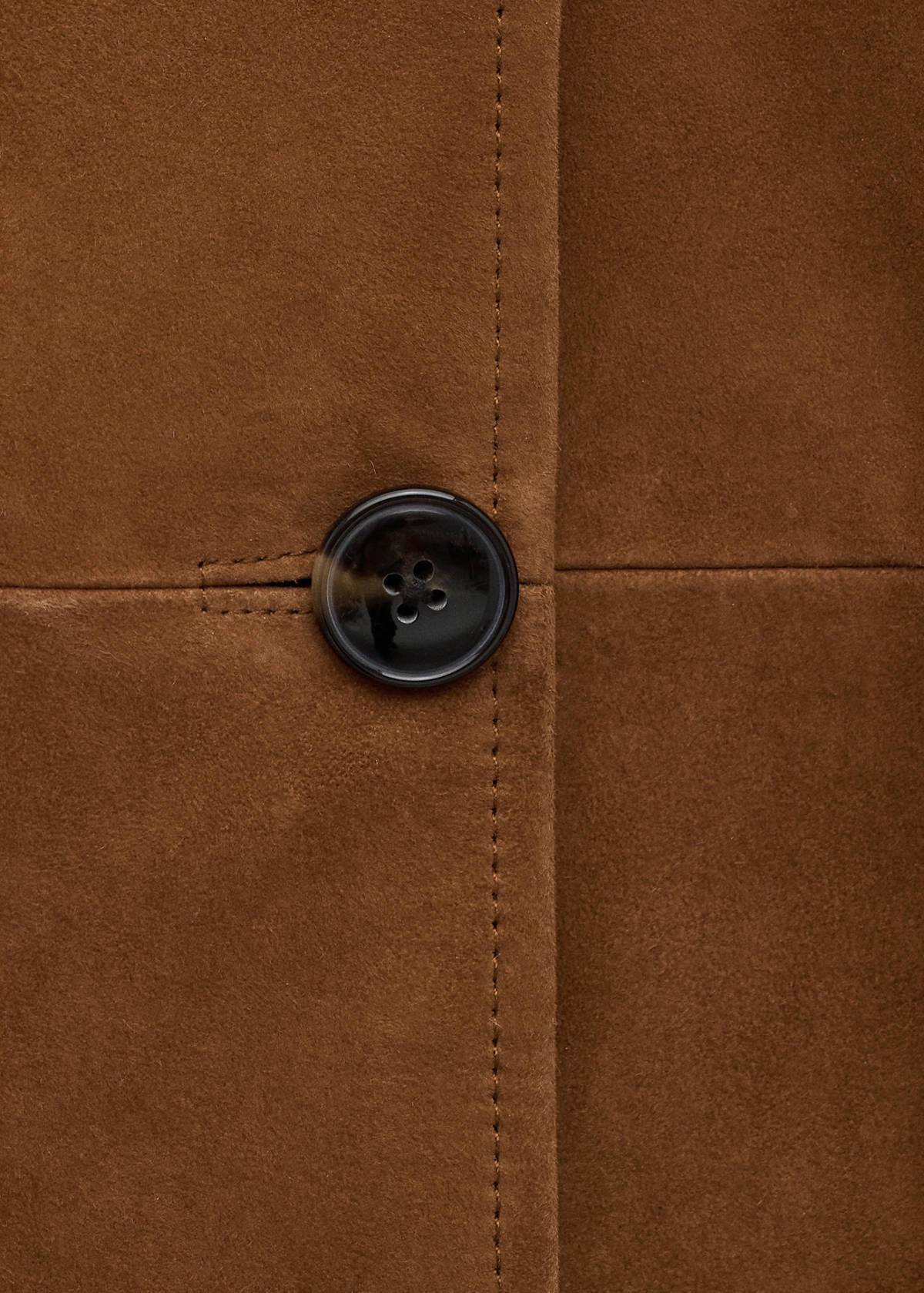 Straight blazer with front stitching — Tobacco Brown
