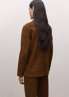 Straight blazer with front stitching — Tobacco Brown 9