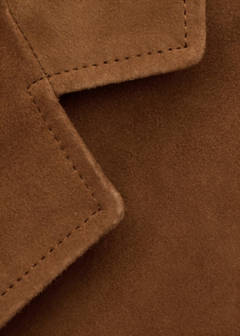 Straight blazer with front stitching — Tobacco Brown 14