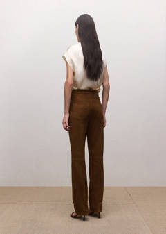 Straight-fit leather trousers — Tobacco Brown 10