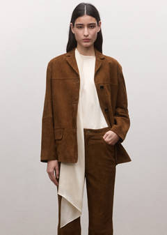 Straight-fit leather trousers — Tobacco Brown 11