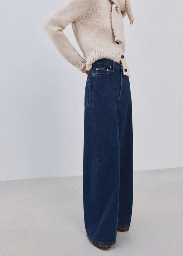 Wide leg mid-rise jeans — Open Blue
