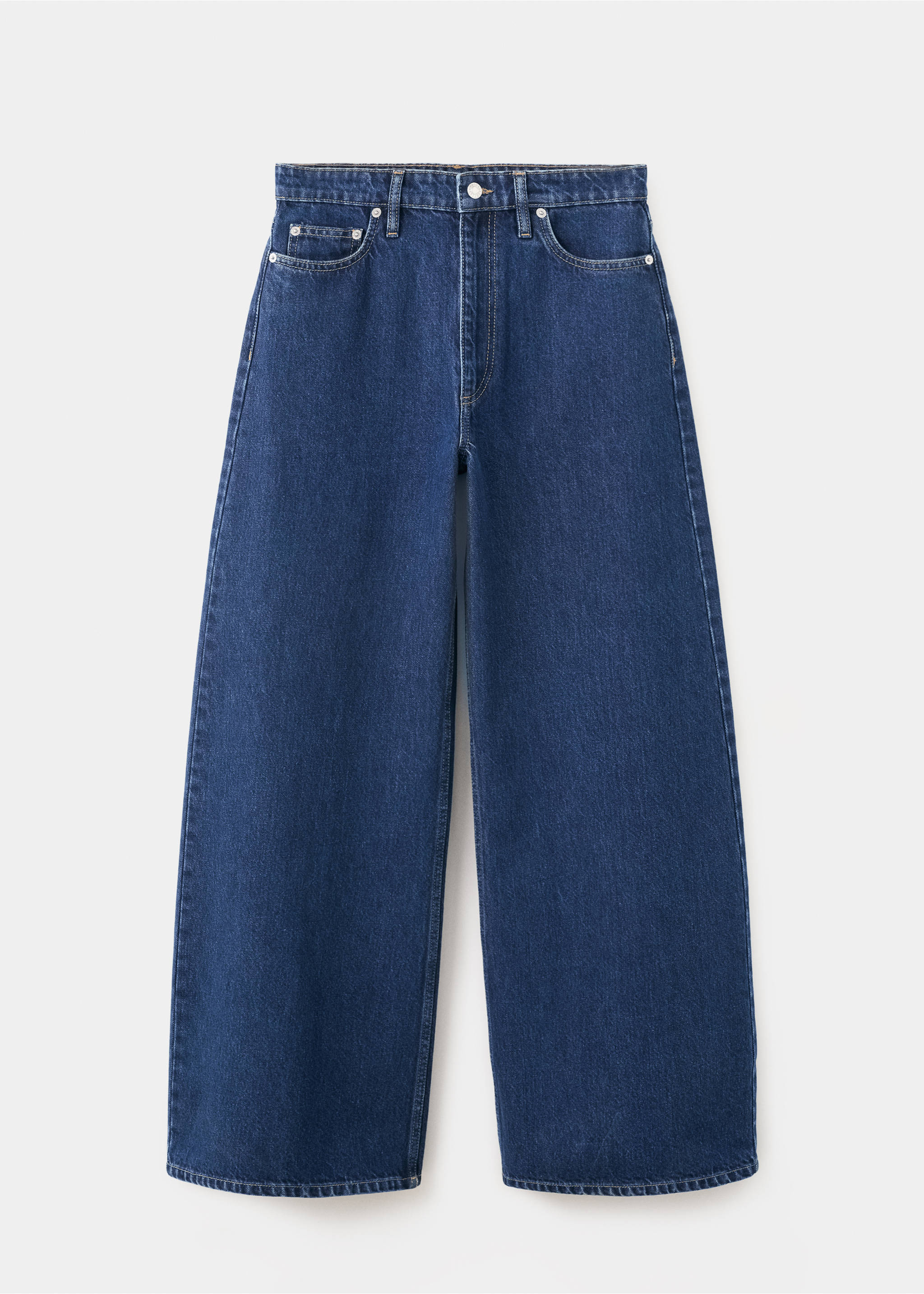 Wide leg mid-rise jeans - Article without model, Open Blue. Ref: 27054437-00.