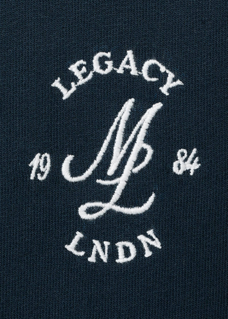 Heavyweight graphic embroidered T-shirt — Navy