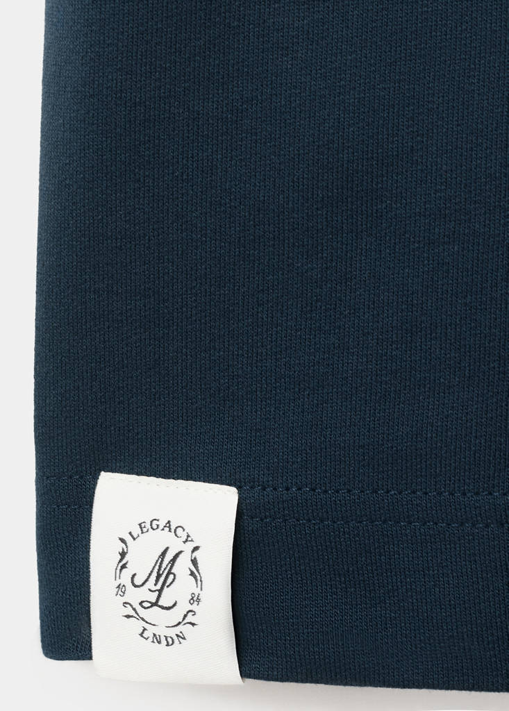 Heavyweight graphic embroidered T-shirt — Navy