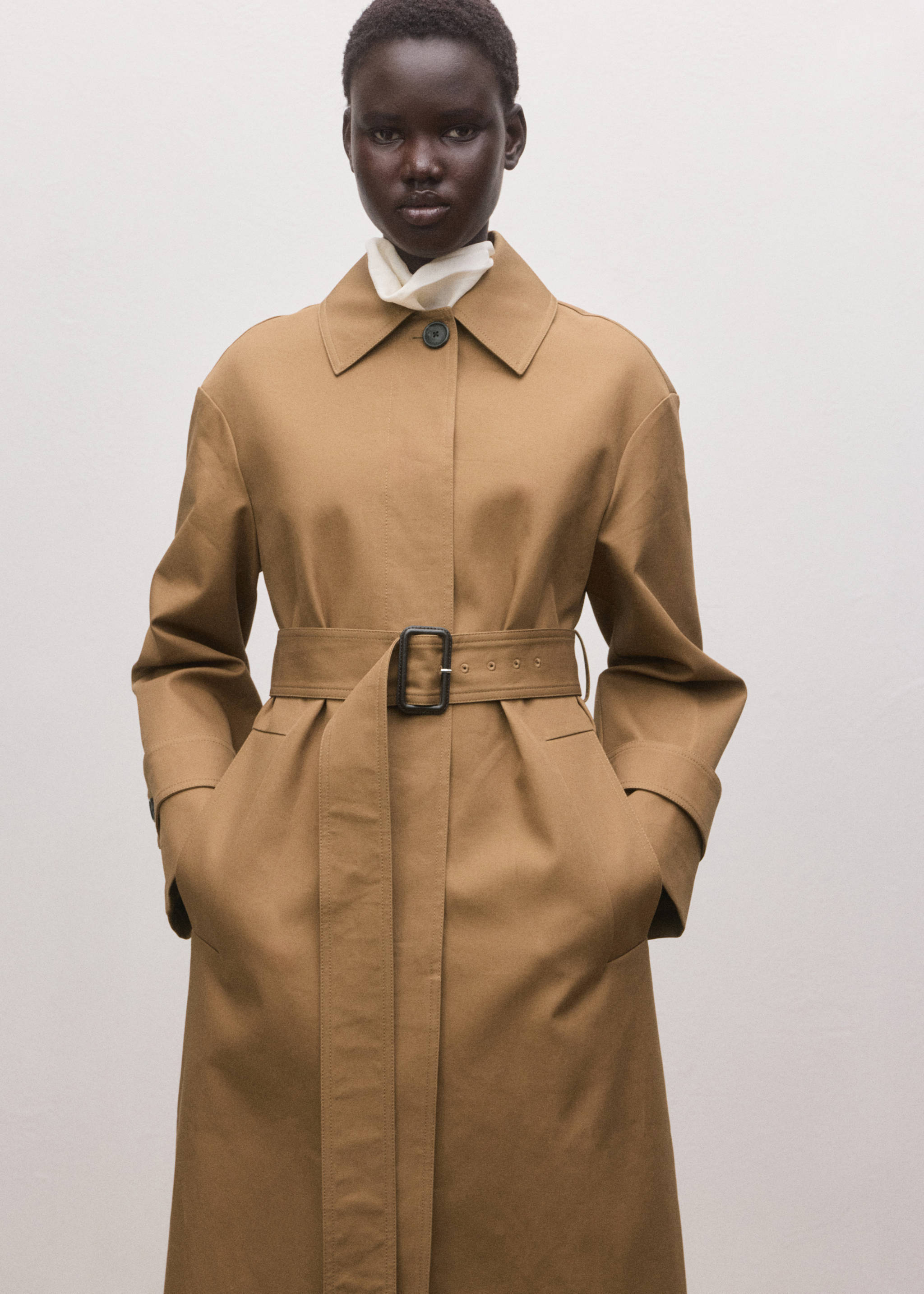 Cotton trench coat with belt - Medium plane
