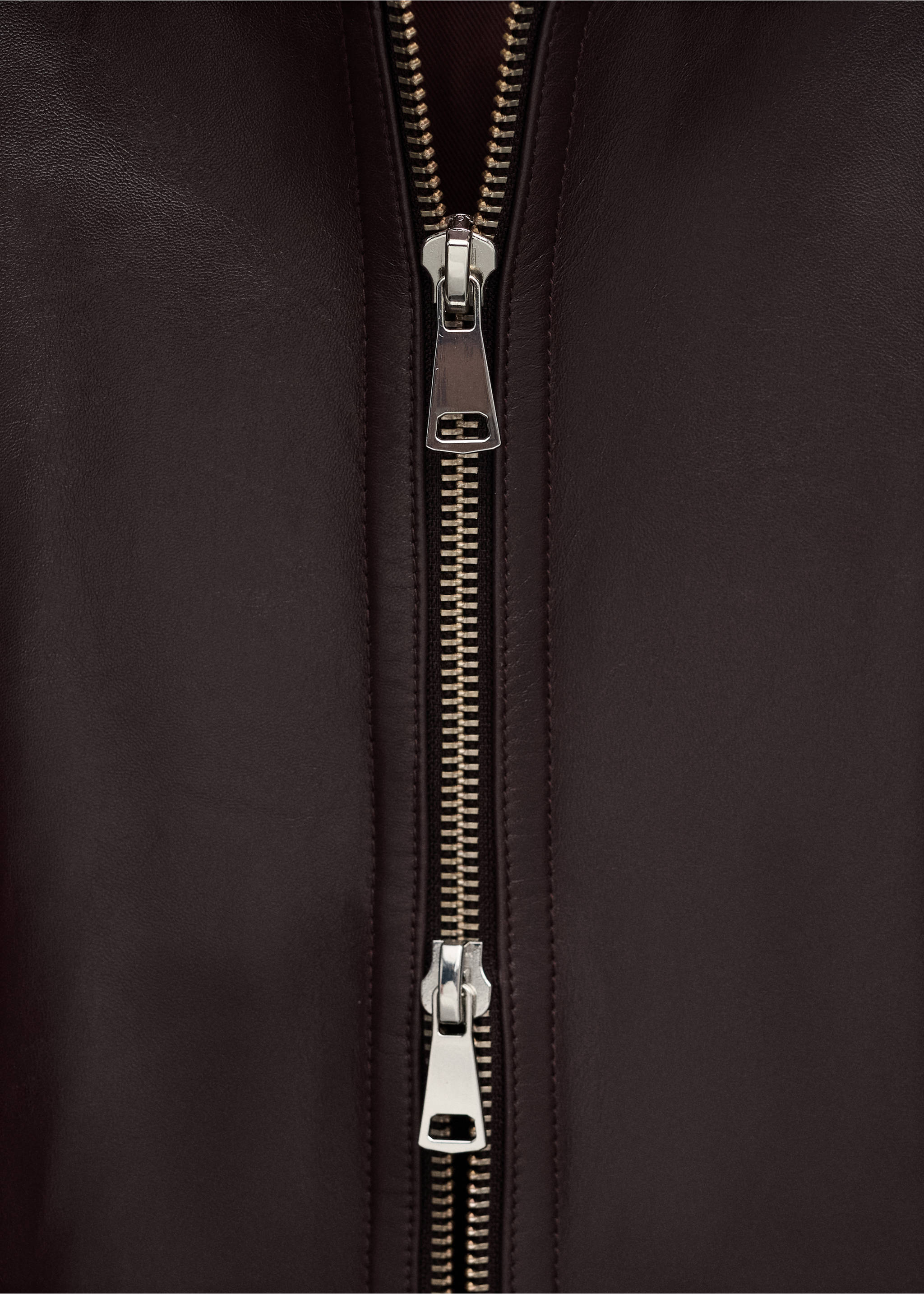 Oversized funnel neck fur coat - Details of the article 0, Burgundy. Ref: 27054442-00.