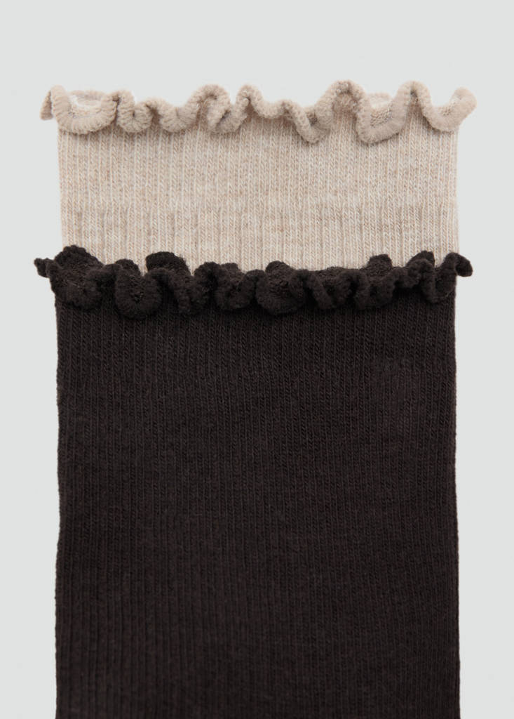 Pack of 2 ribbed cotton socks — Chocolate