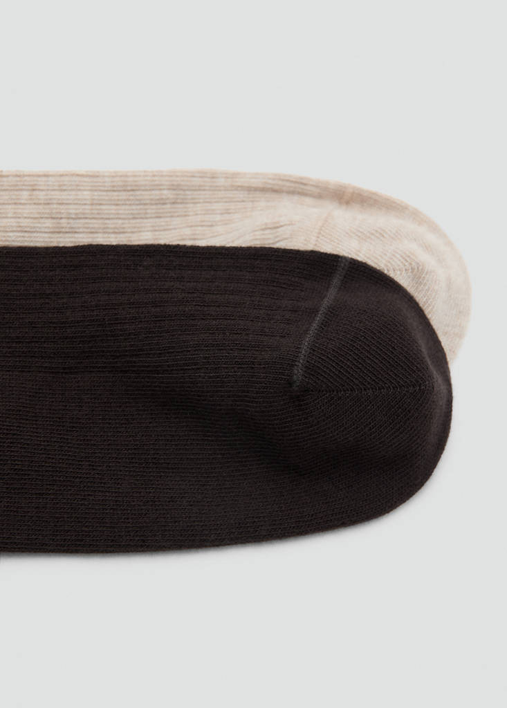 Pack of 2 ribbed cotton socks — Chocolate