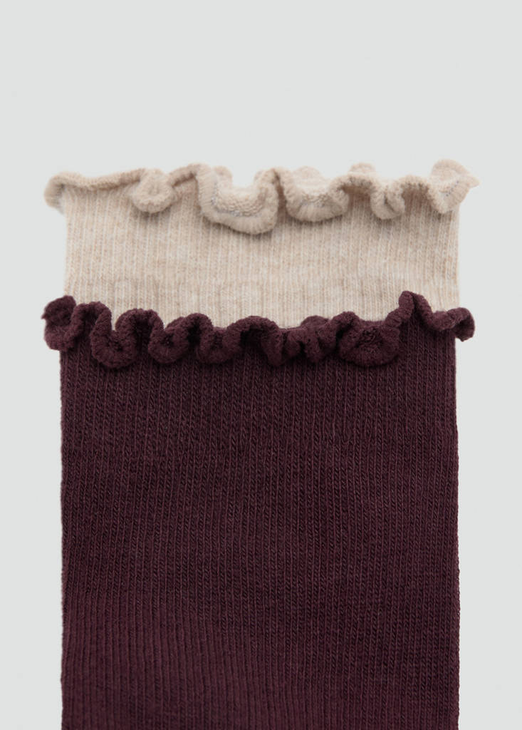 Pack of 2 ribbed cotton socks — Burgundy