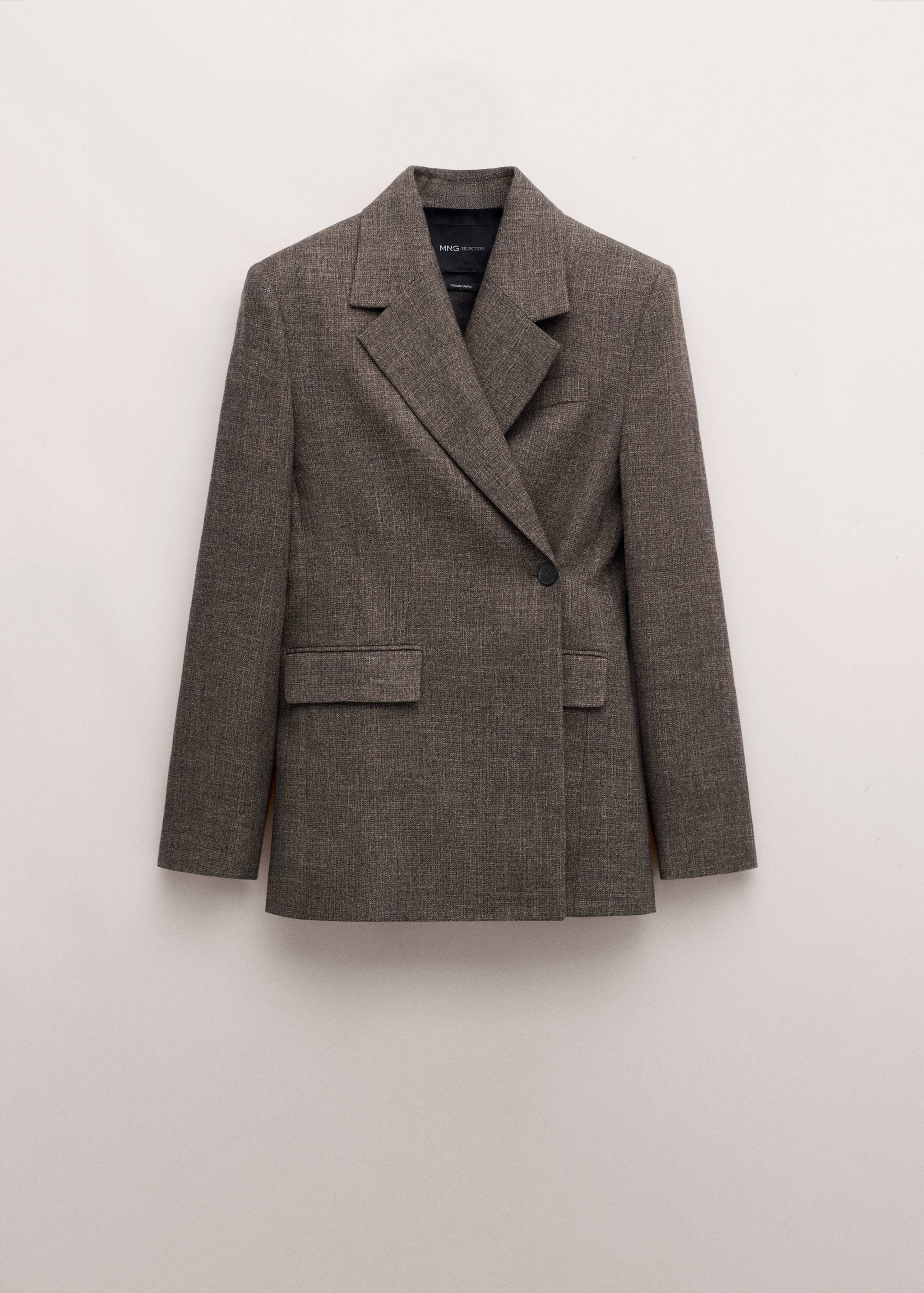Двубортный костюмный пиджак с меланжевым эффектом - Изделие без модели