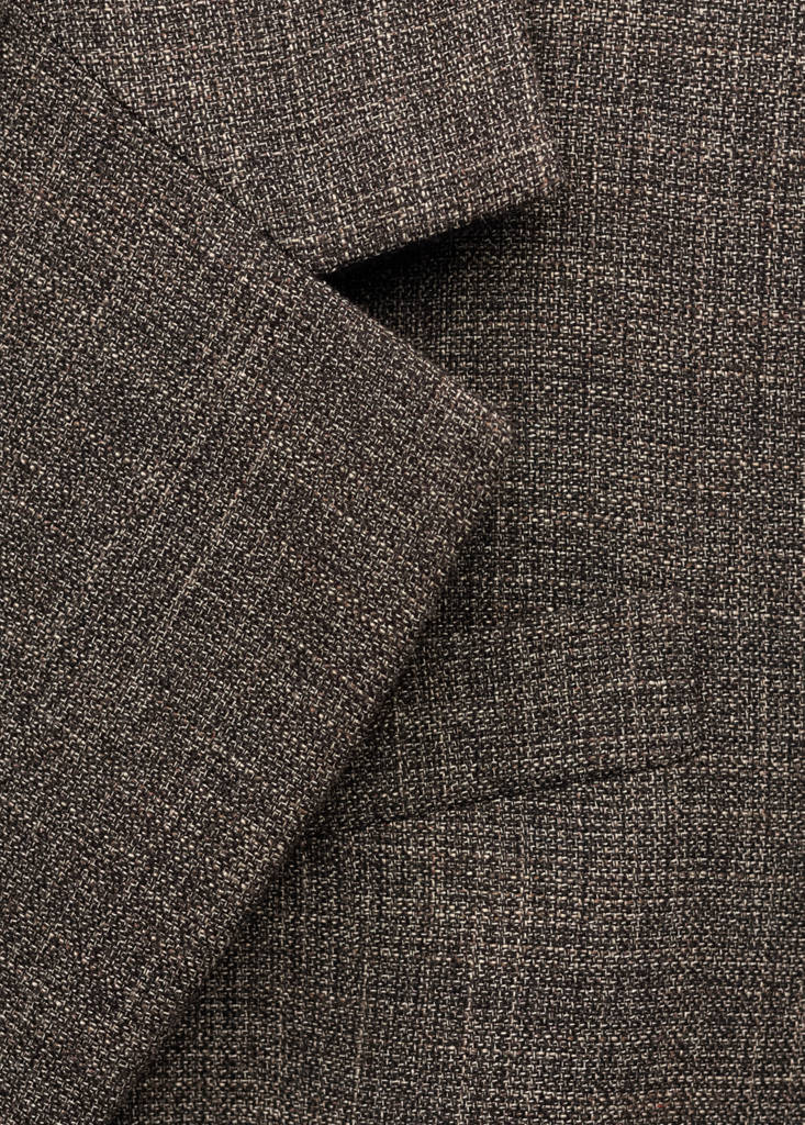Herringbone double-breasted suit blazer — Chocolate