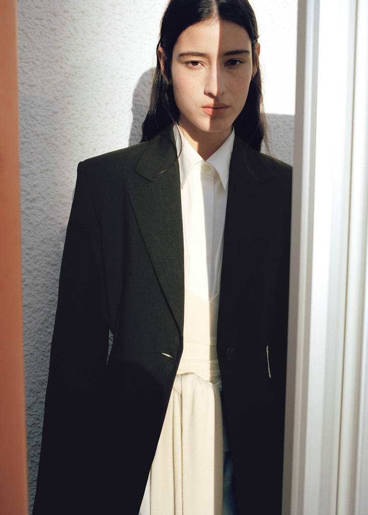 Fitted lyocell jacket — Black