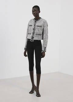 Tweed jacket with frayed ends — Black 2