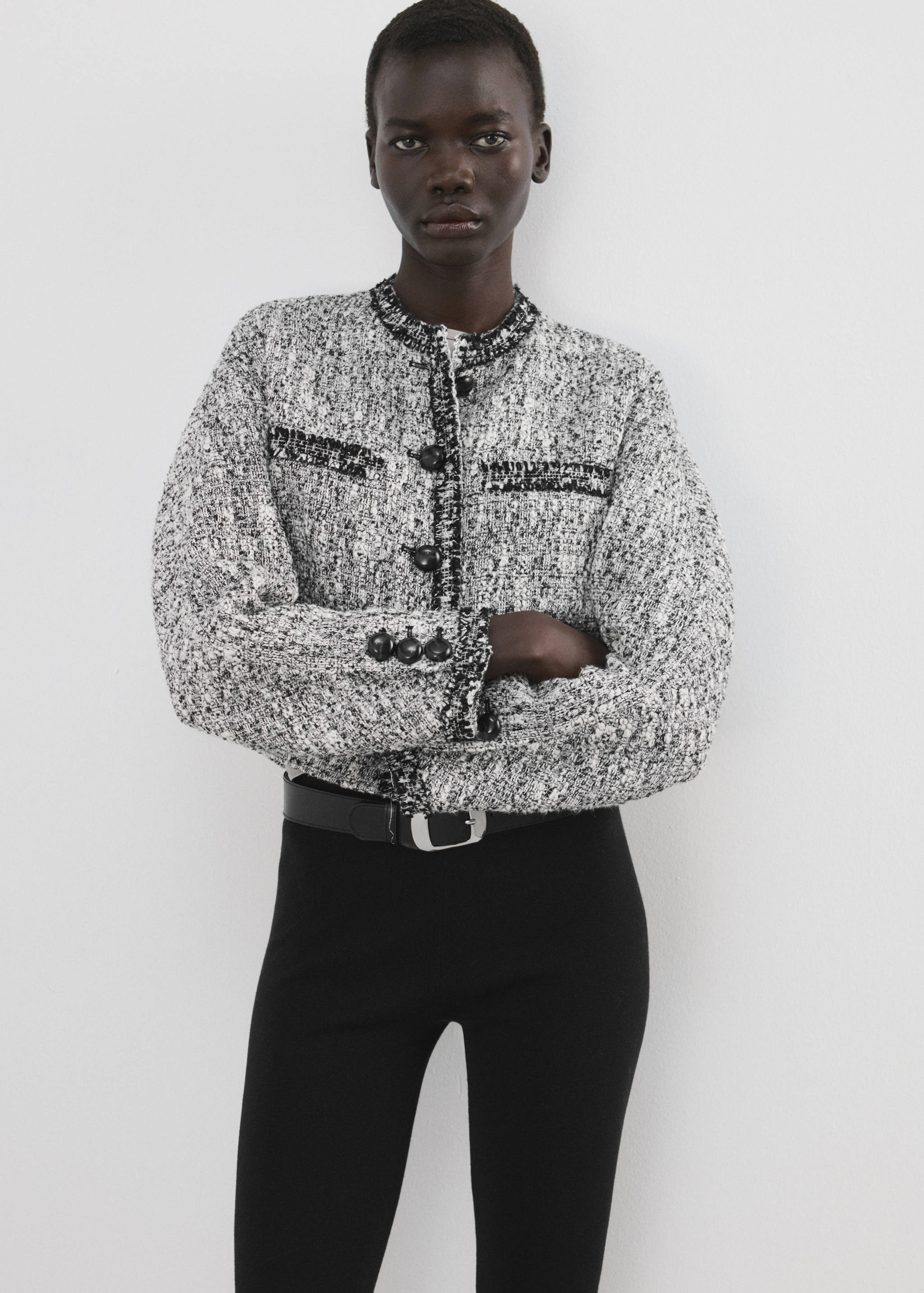 Tweed jacket with frayed ends - Medium plane