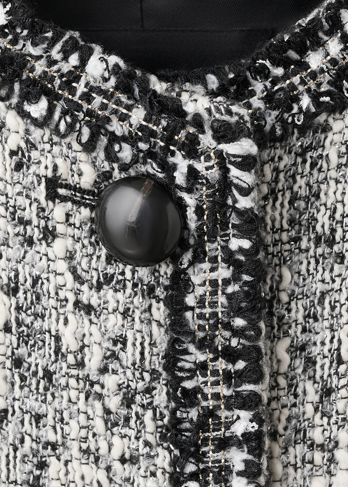 Tweed jacket with frayed ends — Black
