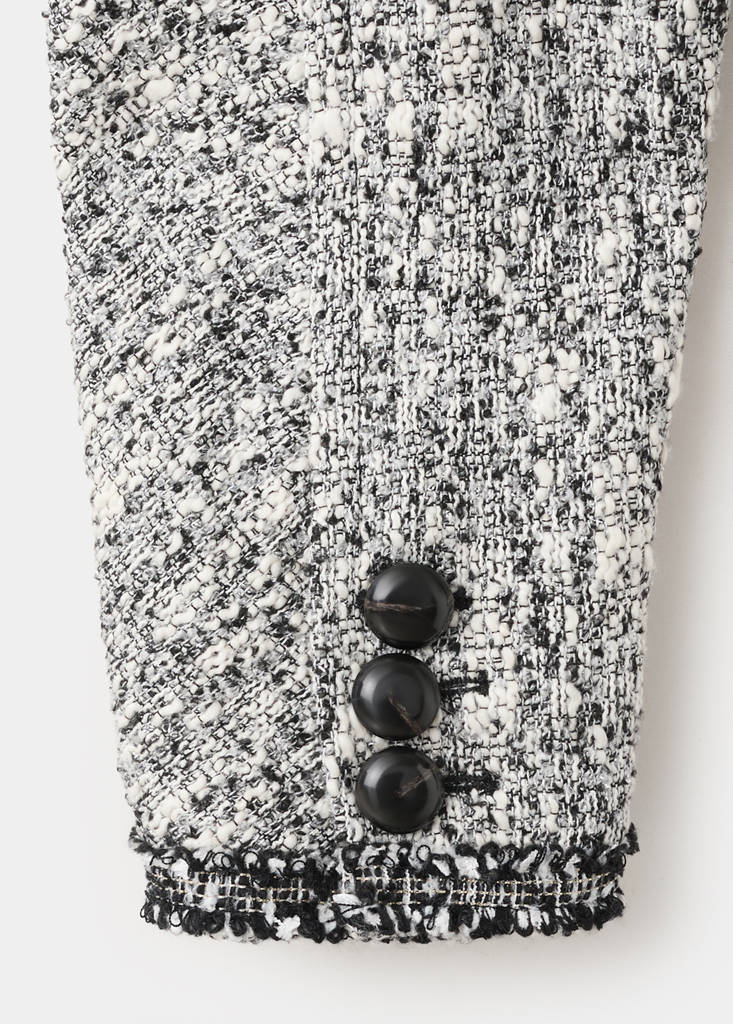 Tweed jacket with frayed ends — Black