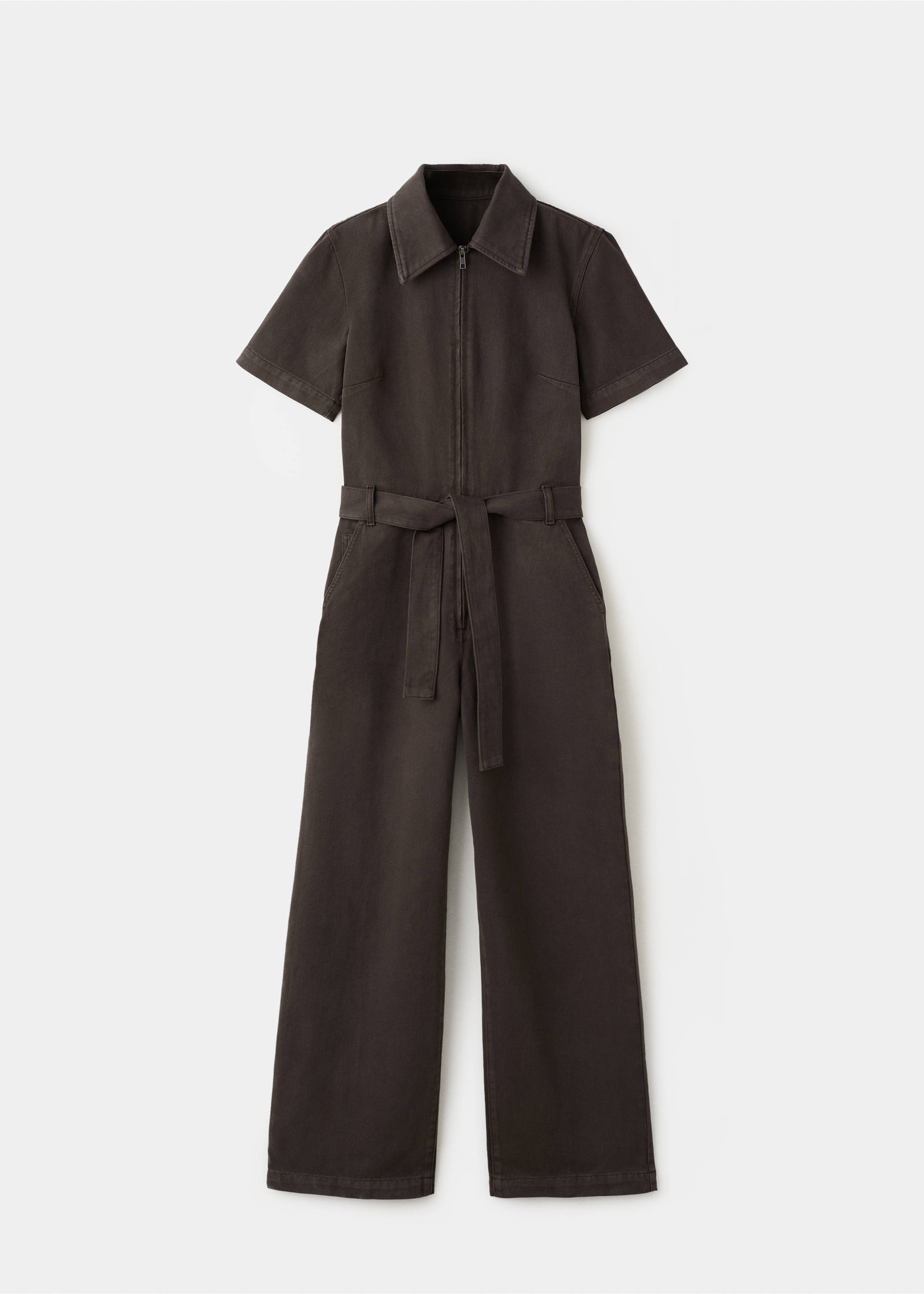 Denim jumpsuit met rits - Artikel zonder model, Chocoladebruin. Ref: 27054450-00.