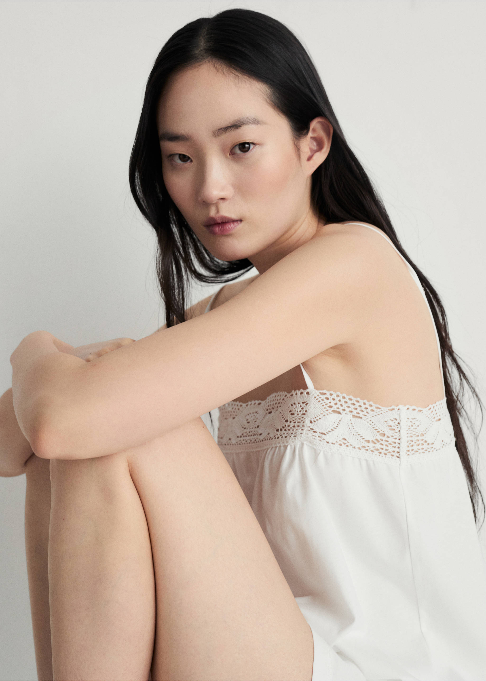 Cotton shorts - Details of the article 1, White. Ref: 27054768-00.